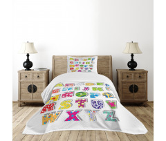 Alphabet Set Colorful Bedspread Set