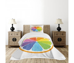 Rainbow Colored Orange Bedspread Set