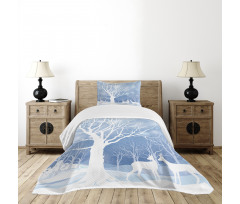 Abstract Winter Deer Bedspread Set