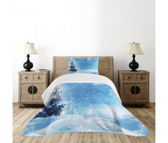 Frozen Pine Snowflakes Bedspread Set