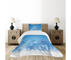 Music Notes Snowflakes Bedspread Set