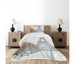 Eiffel Tower in Snow Bedspread Set