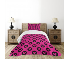 Hearts Big Black Spots Bedspread Set