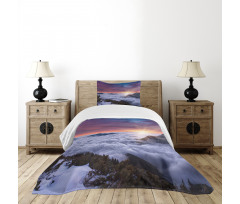 Winter Landscape Sunset Bedspread Set
