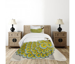 Peacock with Vivid Tail Bedspread Set