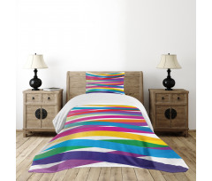 Vibrant Ribbon Design Bedspread Set