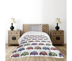 Colorful Fast Sports Car Bedspread Set