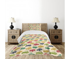 Curved Edged Vehicle Drawn Bedspread Set