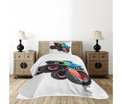 Monster Truck Cool Cartoon Bedspread Set