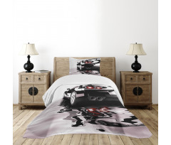 Modern Black Vehicle Style Bedspread Set