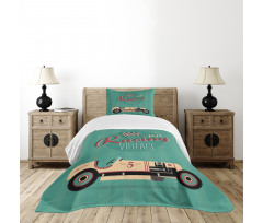 Vintage Style Automobile Bedspread Set