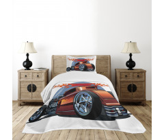 Cartooon Hot Rod Classic Bedspread Set