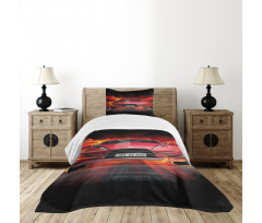 Fire Car Speeding Flames Bedspread Set