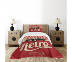 Retro Poster Style Vehicle Bedspread Set