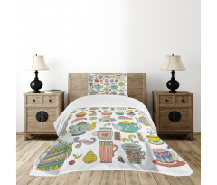 Coffee and Dessert Bedspread Set