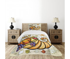 Cornucopia Theme Food Bedspread Set
