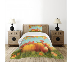 Fall Season Yield Leaf Bedspread Set