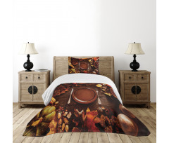 Dinner at Thanksgiving Bedspread Set