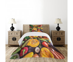 Fresh Vegetables Table Bedspread Set