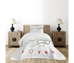 Romantic Birds Tree Bedspread Set