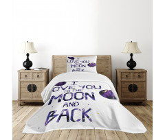 Universe Moon Heart Bedspread Set