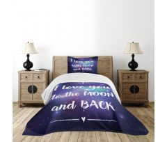 Outer Space Phrase Bedspread Set