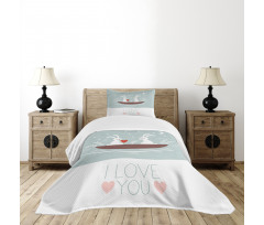 Rabbit Couple Sail Bedspread Set