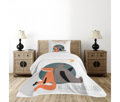 Bear and Fox in Love Bedspread Set