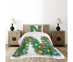 Capital N Pine Leaves Bedspread Set