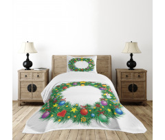 Letter O Xmas Wreath Bedspread Set