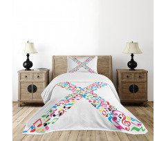 Vibrant ABC Musical X Bedspread Set