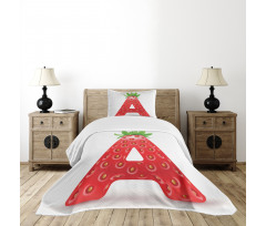 Fun Strawberry Theme Bedspread Set