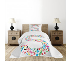 S with Musical Pattern Bedspread Set