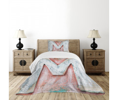 Old Wood Patterned M Bedspread Set