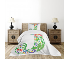 Initials Tropic Flower Bedspread Set