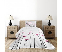 Pink Daisy Blossoms Bedspread Set