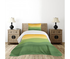 Wavy Lines Waves Earth Bedspread Set