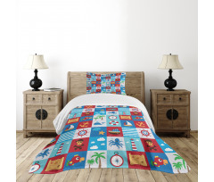 Cartoon Nautical Bedspread Set