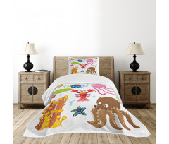 Underwater Wildlife Fun Bedspread Set