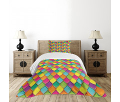 Vivid Colored Curves Bedspread Set