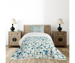 Abstract Lines Dots Bedspread Set