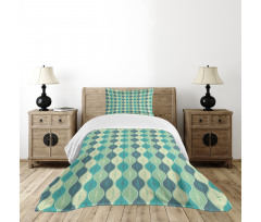 Abstract Oval Shape Bedspread Set