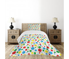 Multicolored Polka Dots Bedspread Set