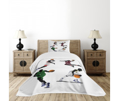 Basketball Players Sport Bedspread Set