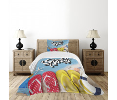 Flip Flops Summer Bedspread Set