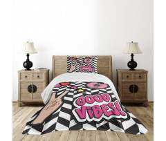 Cartoon Pop Emoticon Bedspread Set