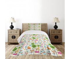 Happy Jungle Zoo Animals Bedspread Set