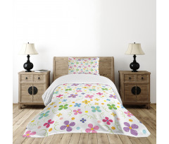 Spring Daisies Dots Sketch Bedspread Set