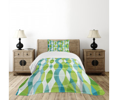 Geometric Oval Shapes Bedspread Set