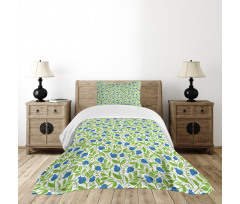 Flowering Blueberry Leaf Bedspread Set